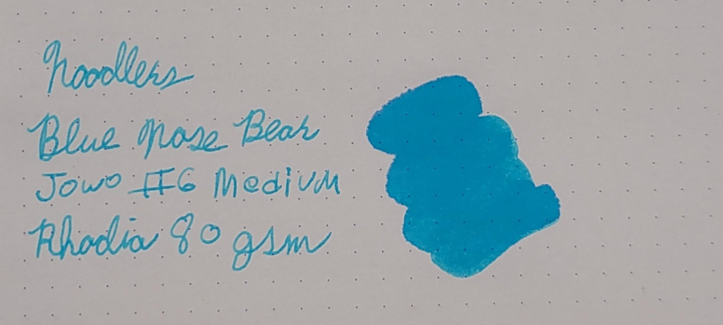 Noodlers Blue Nose Bear Swatch